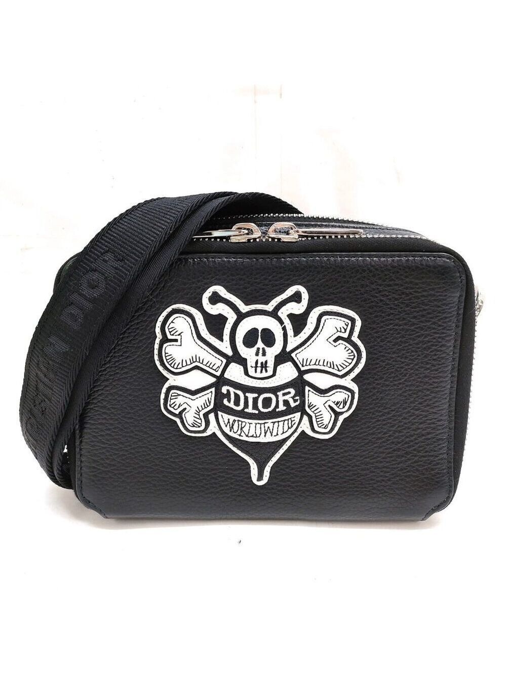 Christian Dior Shoulder Bag Black Leather 927-062525